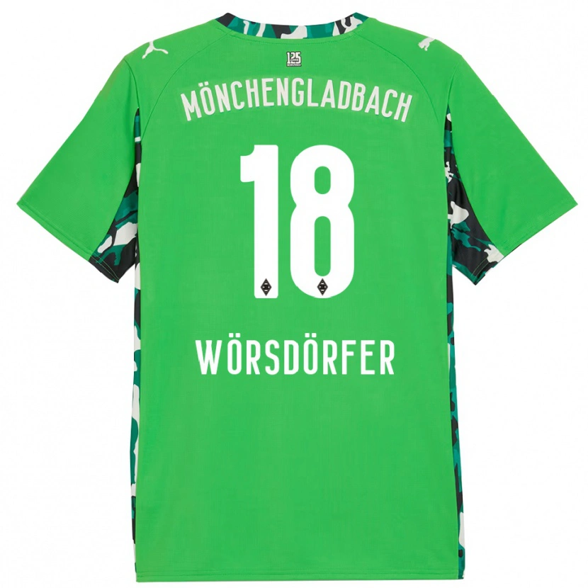 Danxen Kinder Len Wörsdörfer #18 Grün Schwarz Auswärtstrikot Trikot 2025/26 T-Shirt