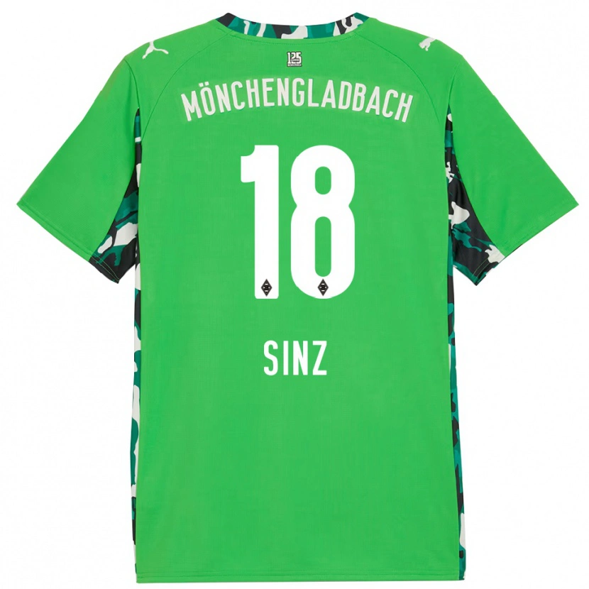 Danxen Kinder Michelle Sinz #18 Grün Schwarz Auswärtstrikot Trikot 2025/26 T-Shirt
