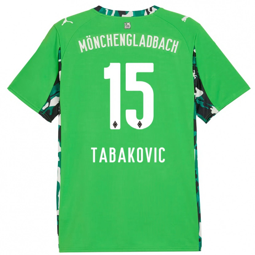 Danxen Kinder Haris Tabakovic #15 Grün Schwarz Auswärtstrikot Trikot 2025/26 T-Shirt