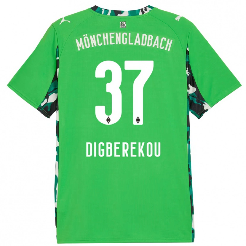 Danxen Kinder Ibrahim Digberekou #37 Grün Schwarz Auswärtstrikot Trikot 2025/26 T-Shirt