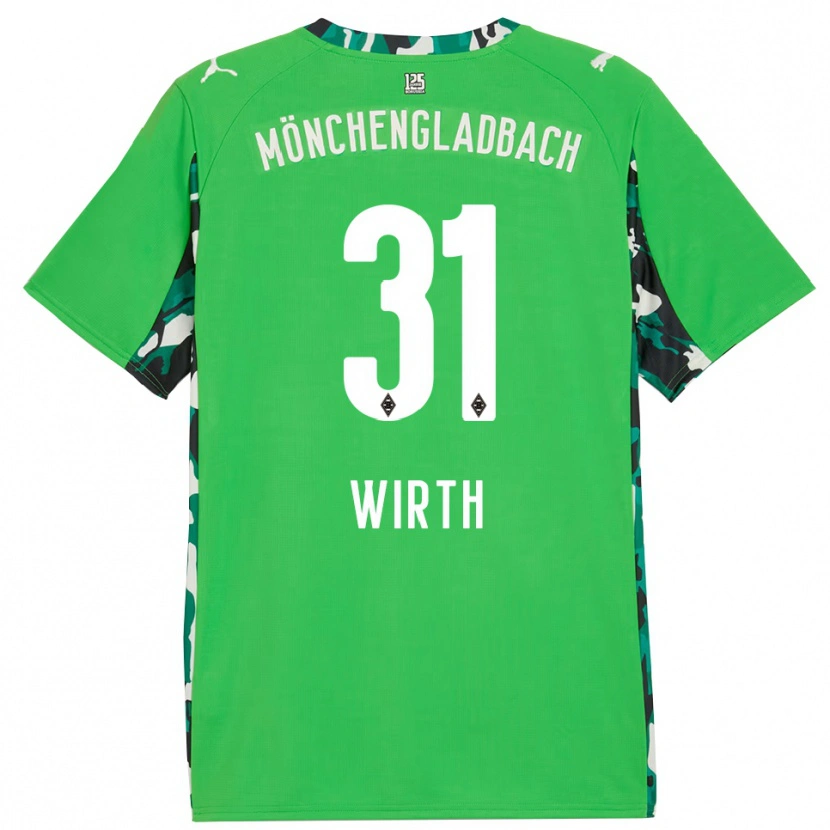 Danxen Kinder Linus Wirth #31 Grün Schwarz Auswärtstrikot Trikot 2025/26 T-Shirt