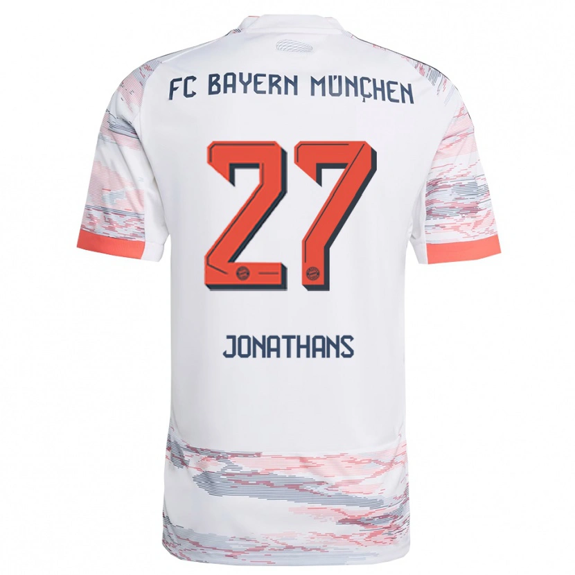 Danxen Kinder David Jonathans #27 Weiß Grau Auswärtstrikot Trikot 2025/26 T-Shirt