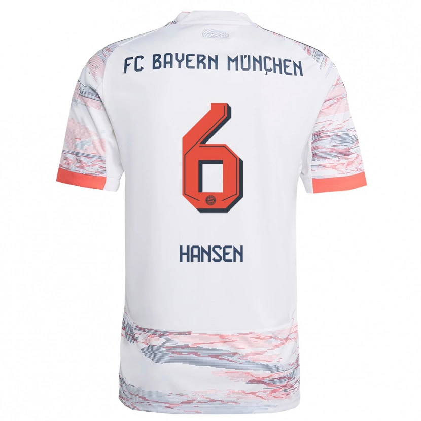 Danxen Kinder Tuva Hansen #6 Weiß Grau Auswärtstrikot Trikot 2025/26 T-Shirt