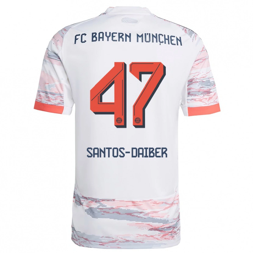 Danxen Kinder David Santos Daiber #47 Weiß Grau Auswärtstrikot Trikot 2025/26 T-Shirt