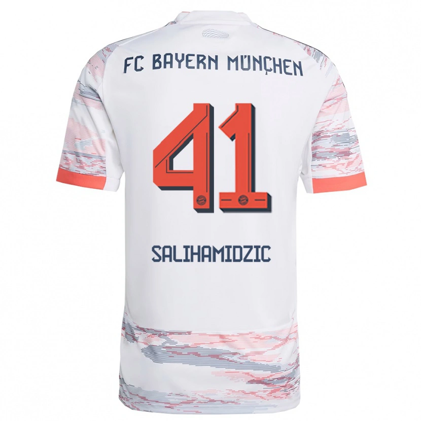 Danxen Kinder Nick Salihamidzic #41 Weiß Grau Auswärtstrikot Trikot 2025/26 T-Shirt