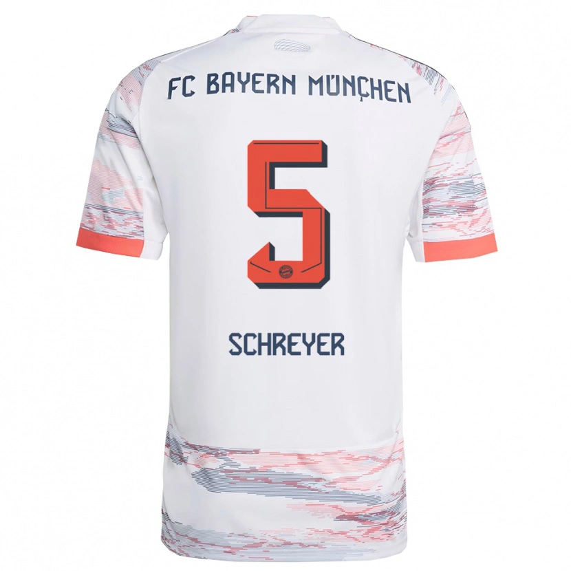 Danxen Kinder Tim Schreyer #5 Weiß Grau Auswärtstrikot Trikot 2025/26 T-Shirt