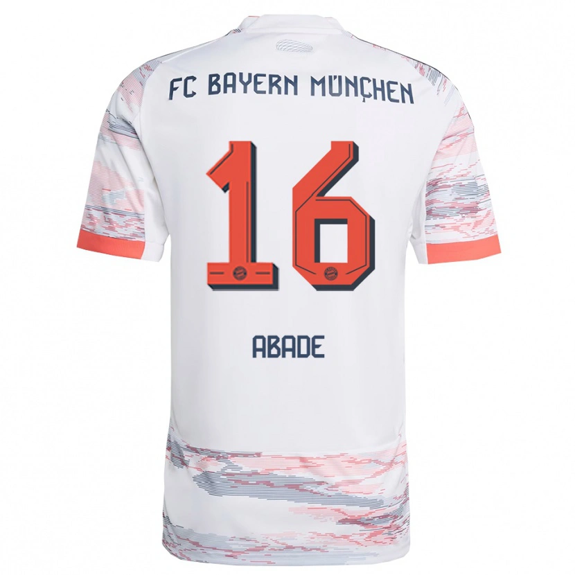 Danxen Kinder Daniel Abade #16 Weiß Grau Auswärtstrikot Trikot 2025/26 T-Shirt