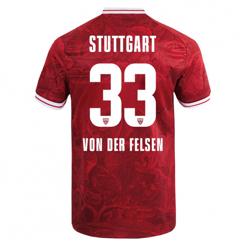 Danxen Kinder Jerik Von Der Felsen #33 Rot Schwarz Auswärtstrikot Trikot 2025/26 T-Shirt