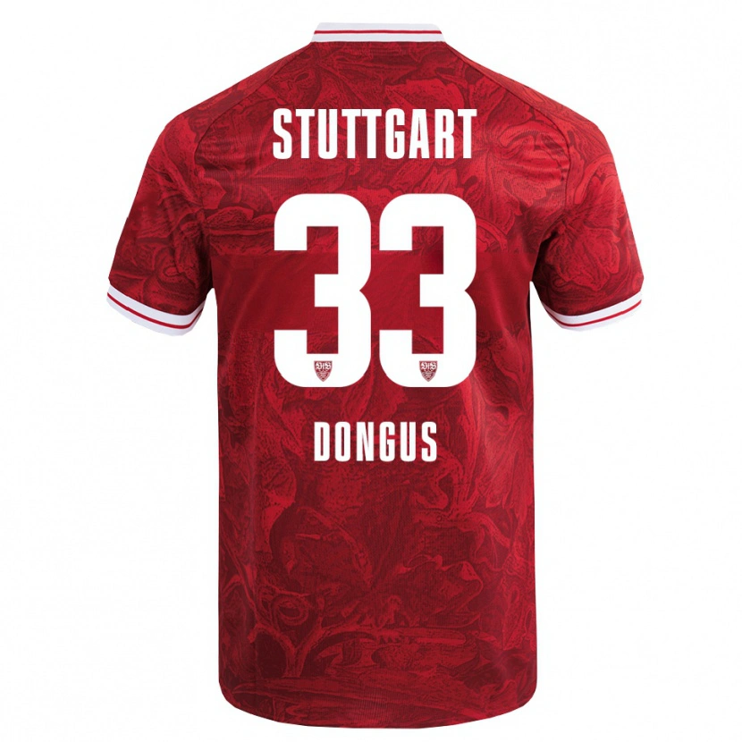 Danxen Kinder Fabienne Dongus #33 Rot Schwarz Auswärtstrikot Trikot 2025/26 T-Shirt