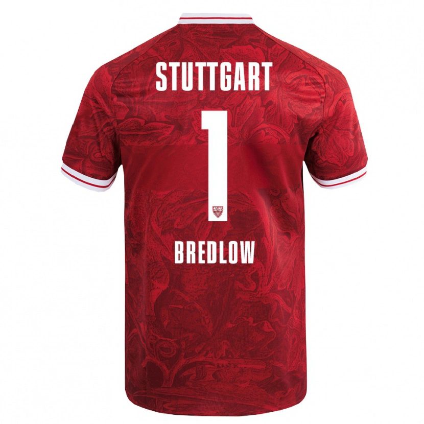 Danxen Kinder Fabian Bredlow #1 Rot Schwarz Auswärtstrikot Trikot 2025/26 T-Shirt