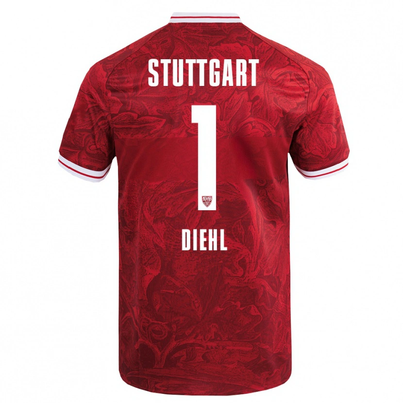 Danxen Kinder Vanessa Diehl #1 Rot Schwarz Auswärtstrikot Trikot 2025/26 T-Shirt