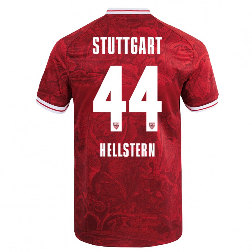 Danxen Kinder Florian Hellstern #44 Rot Schwarz Auswärtstrikot Trikot 2025/26 T-Shirt
