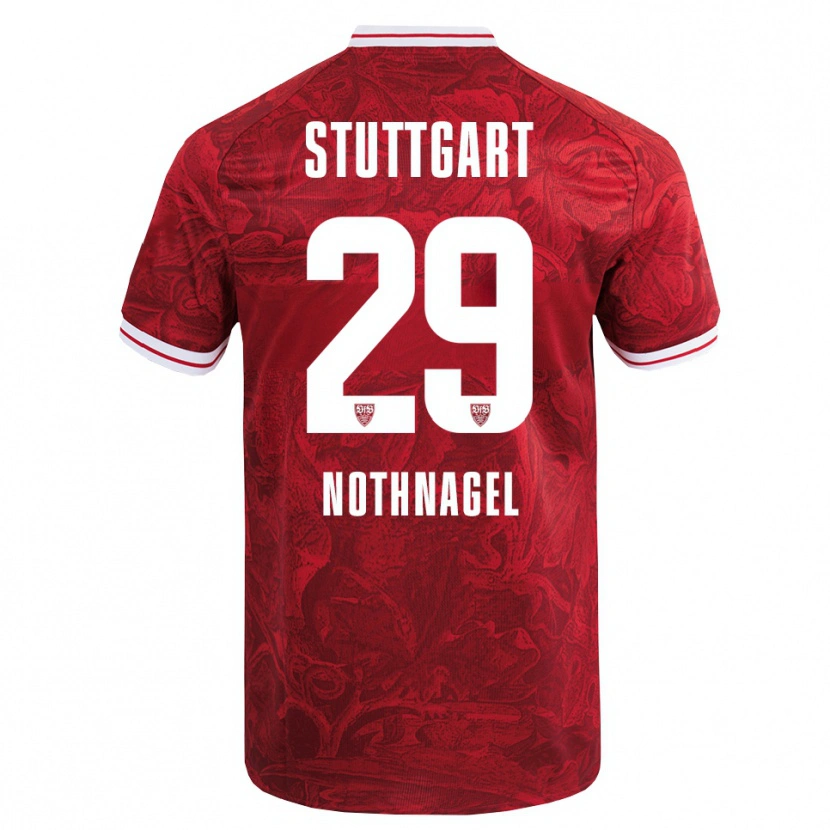Danxen Kinder Dominik Nothnagel #29 Rot Schwarz Auswärtstrikot Trikot 2025/26 T-Shirt