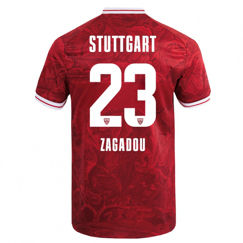 Danxen Kinder Dan-Axel Zagadou #23 Rot Schwarz Auswärtstrikot Trikot 2025/26 T-Shirt