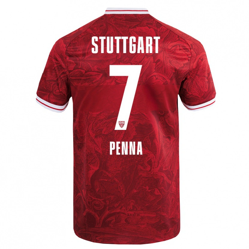 Danxen Kinder Lauri Penna #7 Rot Schwarz Auswärtstrikot Trikot 2025/26 T-Shirt