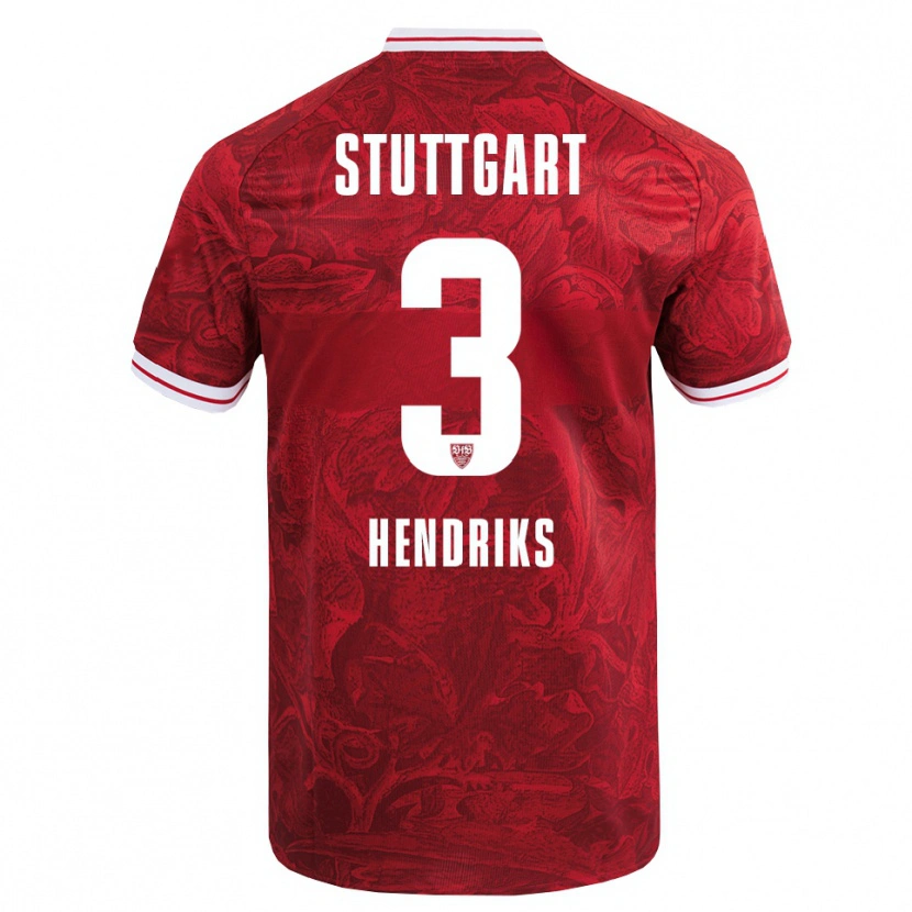 Danxen Kinder Ramon Hendriks #3 Rot Schwarz Auswärtstrikot Trikot 2025/26 T-Shirt