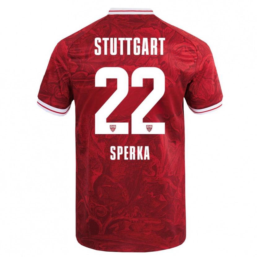 Danxen Kinder Bastian Sperka #22 Rot Schwarz Auswärtstrikot Trikot 2025/26 T-Shirt