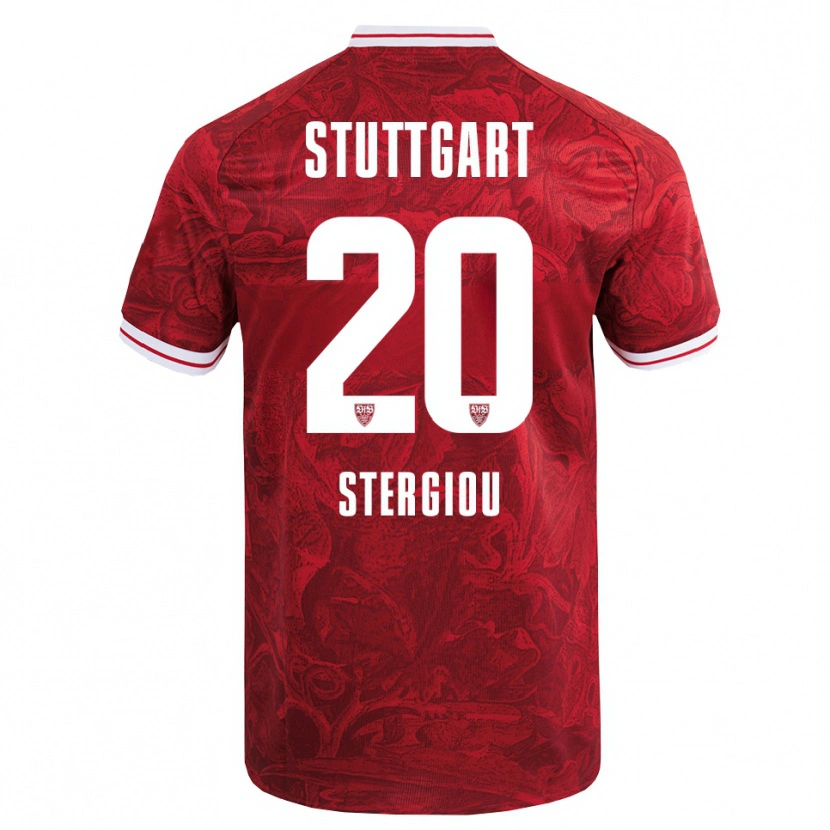 Danxen Kinder Leonidas Stergiou #20 Rot Schwarz Auswärtstrikot Trikot 2025/26 T-Shirt