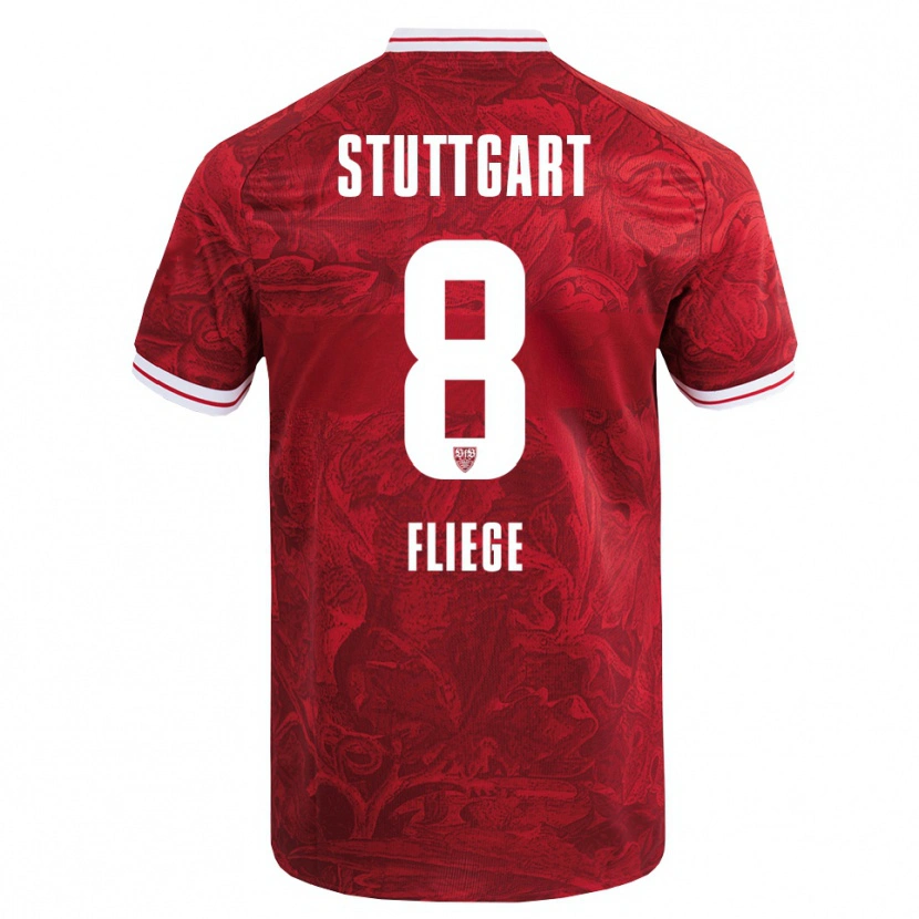 Danxen Kinder Anna Fliege #8 Rot Schwarz Auswärtstrikot Trikot 2025/26 T-Shirt