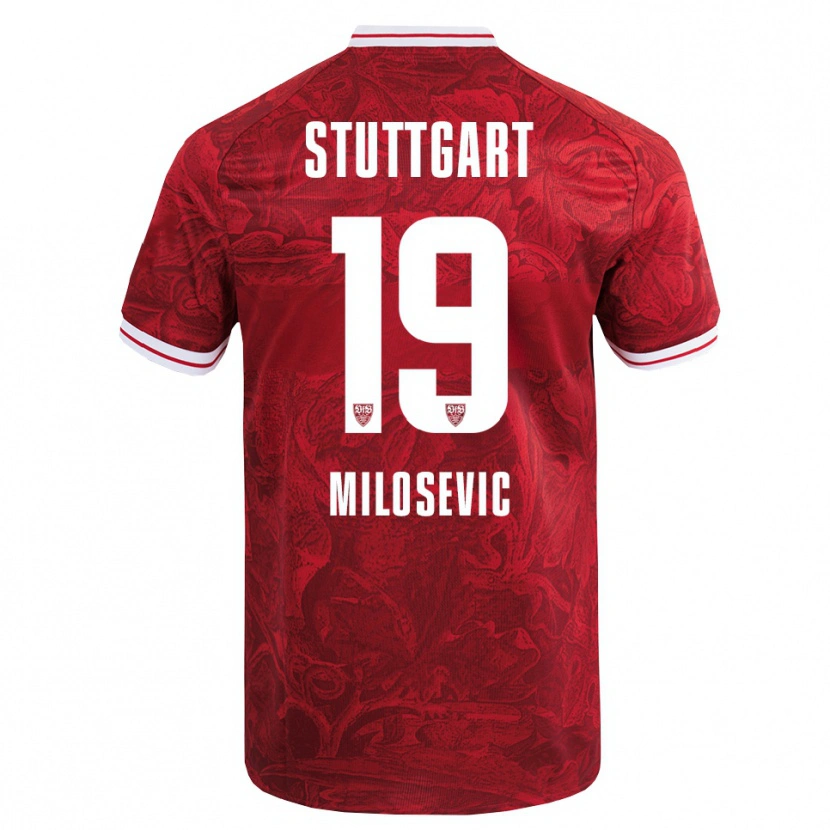 Danxen Kinder Jovan Milosevic #19 Rot Schwarz Auswärtstrikot Trikot 2025/26 T-Shirt