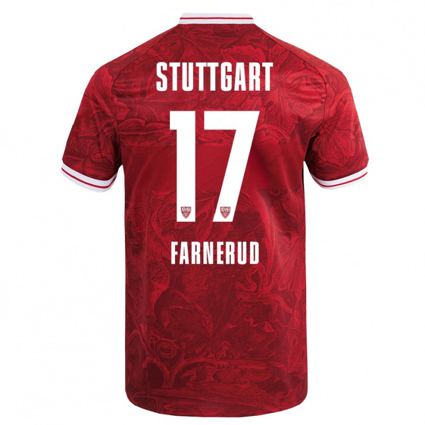 Danxen Kinder Colin Farnerud #17 Rot Schwarz Auswärtstrikot Trikot 2025/26 T-Shirt