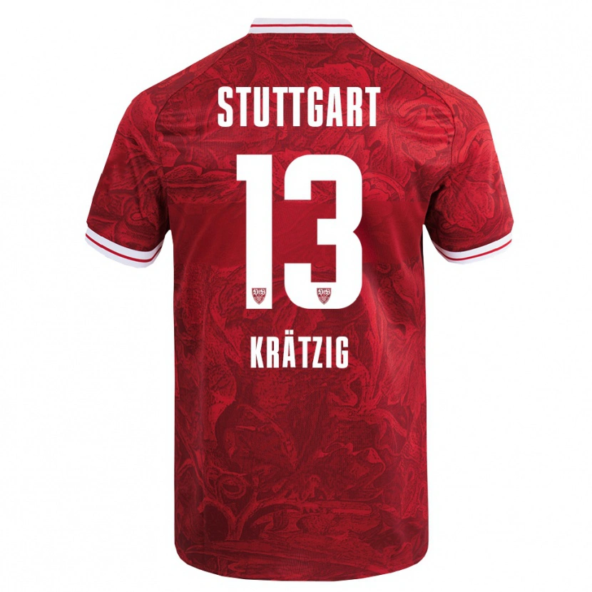 Danxen Kinder Frans Krätzig #13 Rot Schwarz Auswärtstrikot Trikot 2025/26 T-Shirt