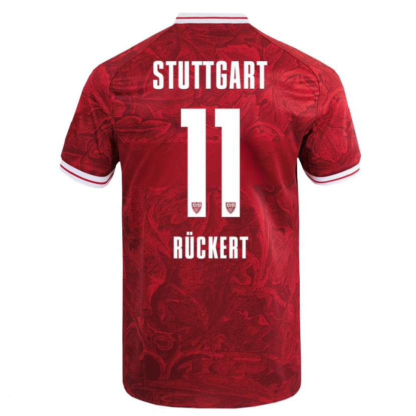 Danxen Kinder Rosa Rückert #11 Rot Schwarz Auswärtstrikot Trikot 2025/26 T-Shirt