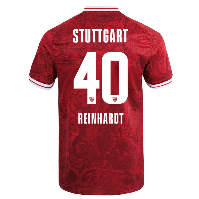 Danxen Kinder Peter Reinhardt #40 Rot Schwarz Auswärtstrikot Trikot 2025/26 T-Shirt