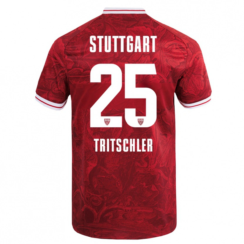 Danxen Kinder David Tritschler #25 Rot Schwarz Auswärtstrikot Trikot 2025/26 T-Shirt