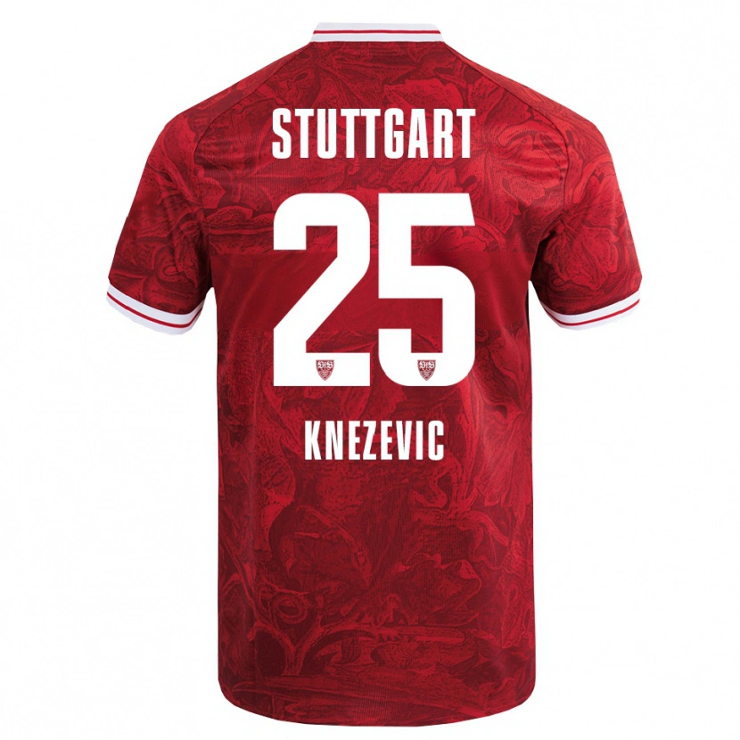 Danxen Kinder Ivan Knezevic #25 Rot Schwarz Auswärtstrikot Trikot 2025/26 T-Shirt