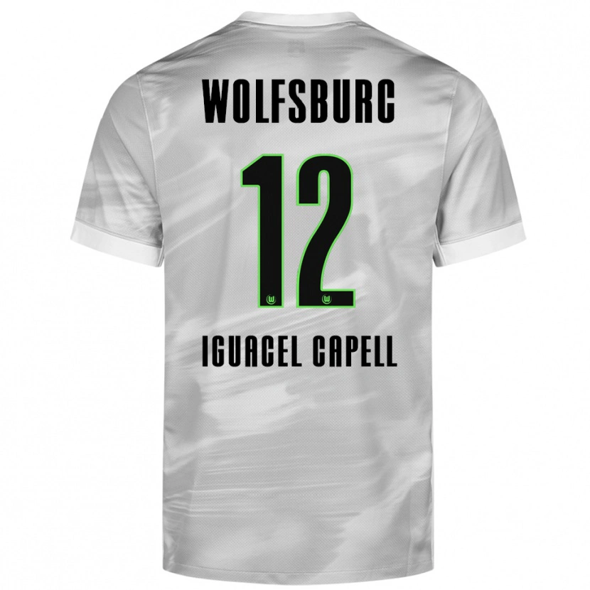 Danxen Kinder Diego Iguacel Capell #12 Grau Weiß Auswärtstrikot Trikot 2025/26 T-Shirt