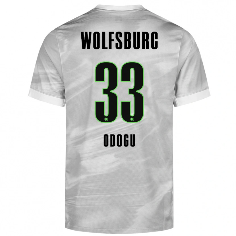 Danxen Kinder David Odogu #33 Grau Weiß Auswärtstrikot Trikot 2025/26 T-Shirt