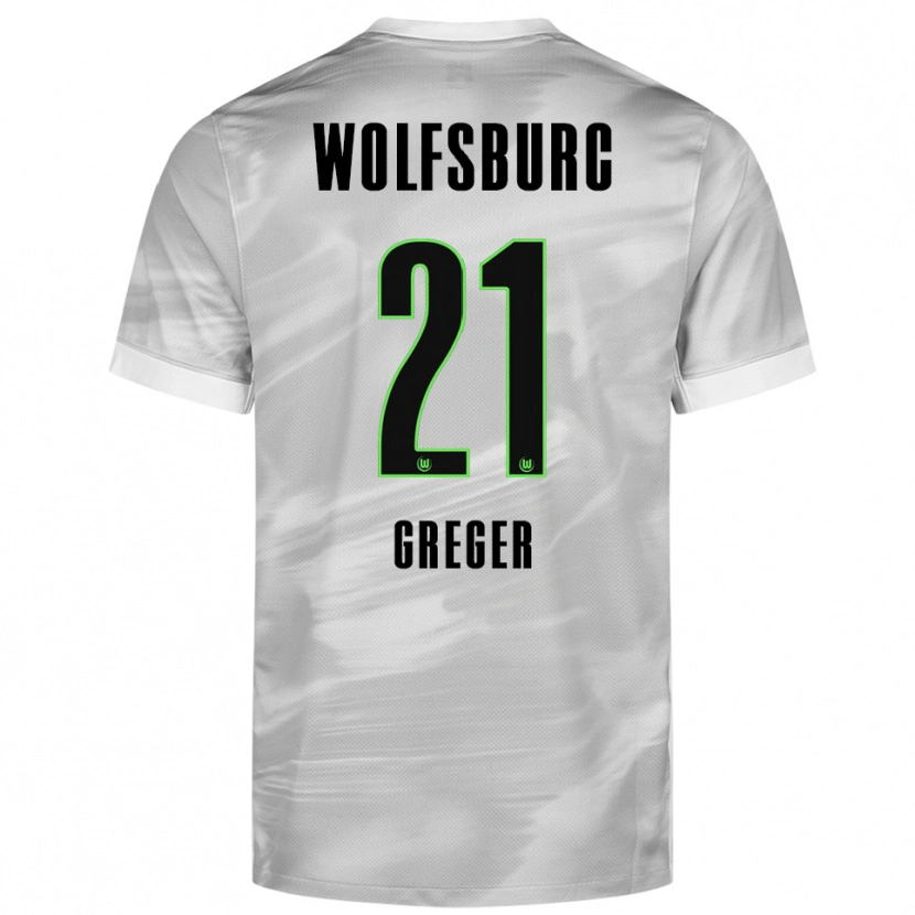 Danxen Kinder Max Greger #21 Grau Weiß Auswärtstrikot Trikot 2025/26 T-Shirt