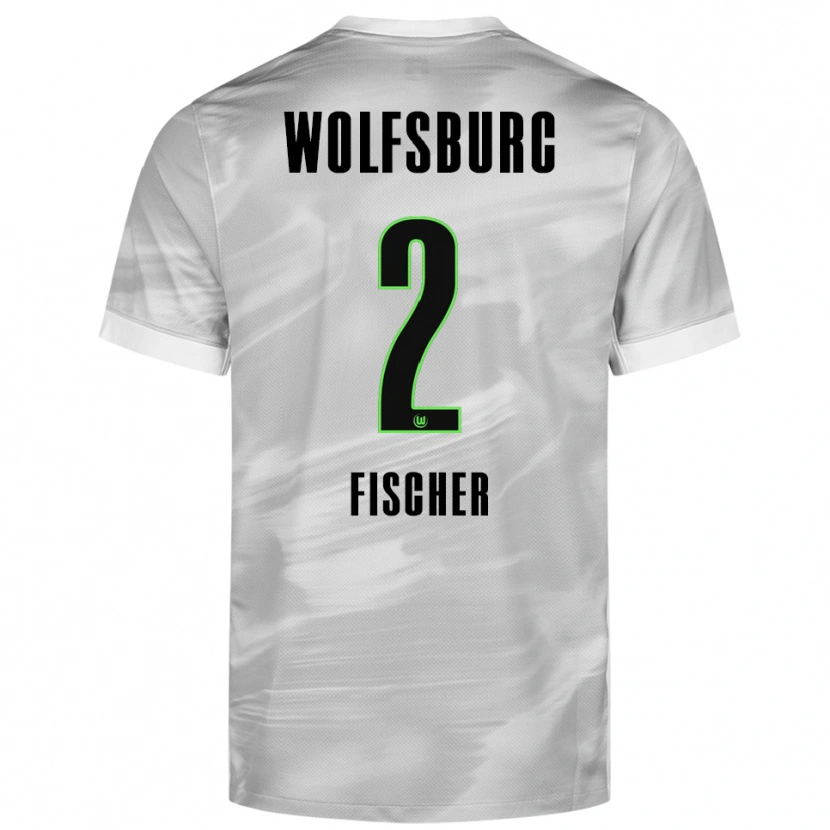 Danxen Kinder Kilian Fischer #2 Grau Weiß Auswärtstrikot Trikot 2025/26 T-Shirt
