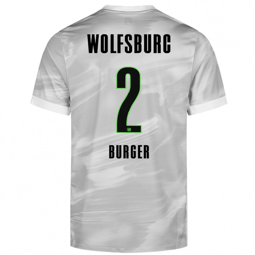 Danxen Kinder Jan Bürger #2 Grau Weiß Auswärtstrikot Trikot 2025/26 T-Shirt