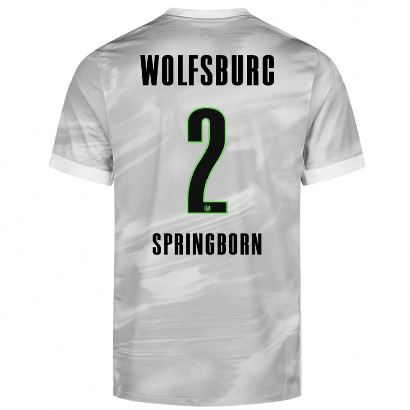 Danxen Kinder Noah Springborn #2 Grau Weiß Auswärtstrikot Trikot 2025/26 T-Shirt