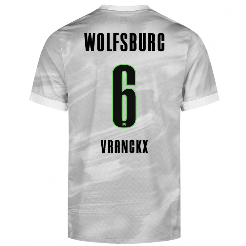 Danxen Kinder Aster Vranckx #6 Grau Weiß Auswärtstrikot Trikot 2025/26 T-Shirt