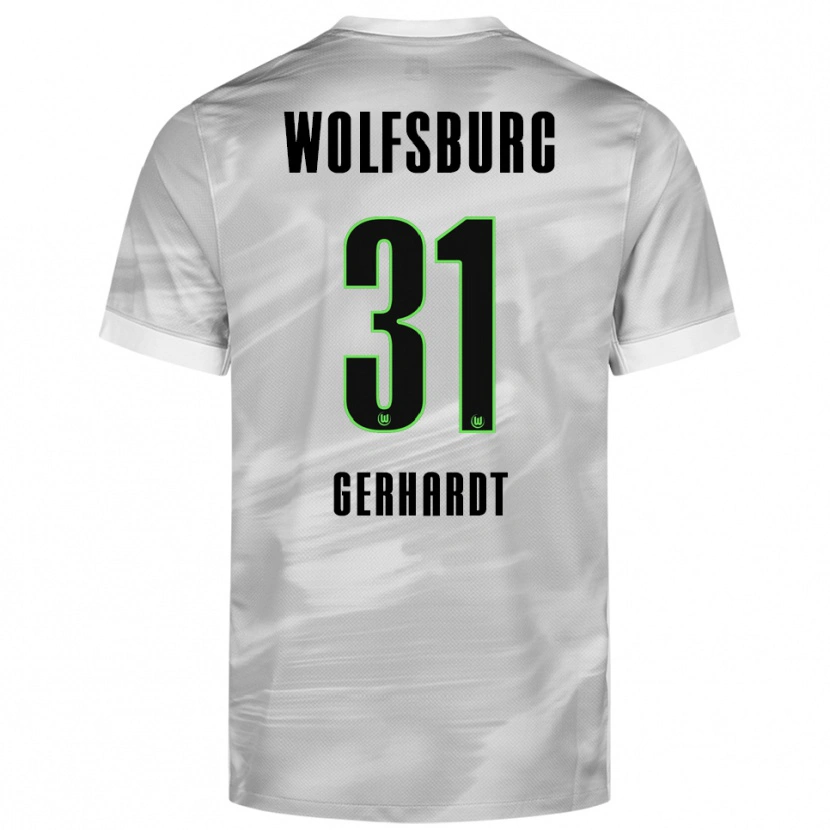 Danxen Kinder Yannick Gerhardt #31 Grau Weiß Auswärtstrikot Trikot 2025/26 T-Shirt