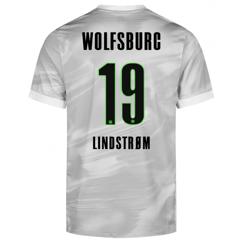 Danxen Kinder Jesper Lindstrøm #19 Grau Weiß Auswärtstrikot Trikot 2025/26 T-Shirt