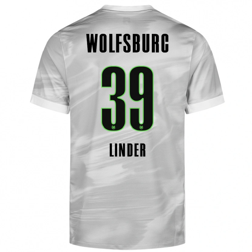 Danxen Kinder Sarai Linder #39 Grau Weiß Auswärtstrikot Trikot 2025/26 T-Shirt