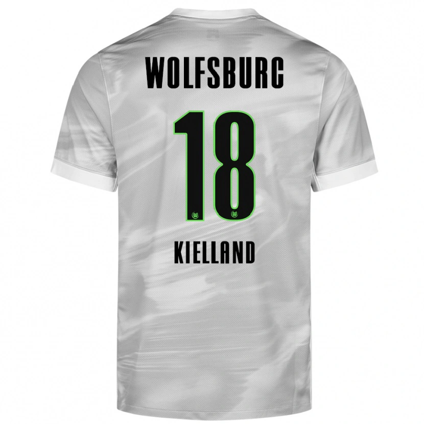 Danxen Kinder Justine Kielland #18 Grau Weiß Auswärtstrikot Trikot 2025/26 T-Shirt