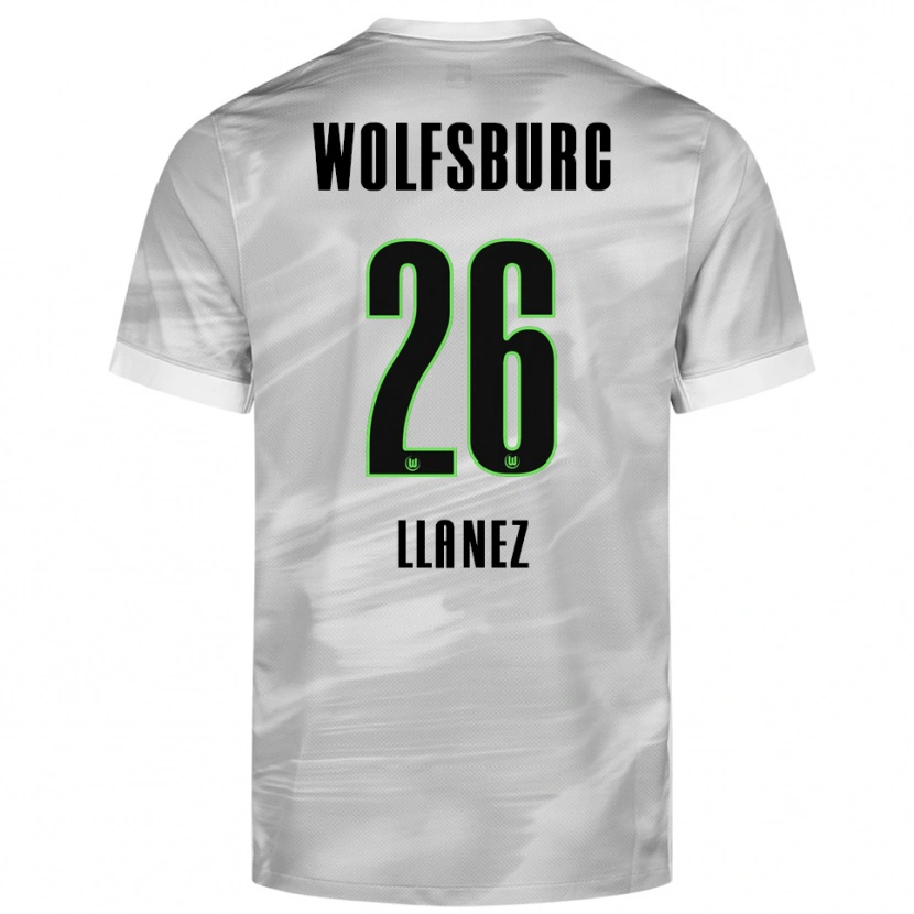 Danxen Kinder Ulysses Llanez #26 Grau Weiß Auswärtstrikot Trikot 2025/26 T-Shirt