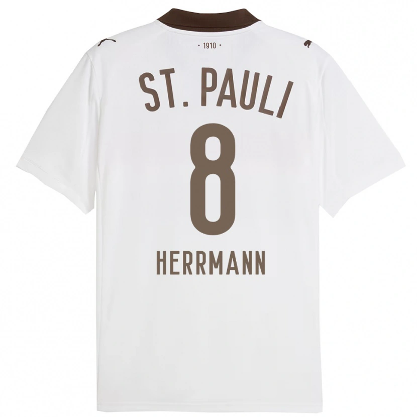 Danxen Kinder Max Herrmann #8 Weiß Rot Auswärtstrikot Trikot 2025/26 T-Shirt