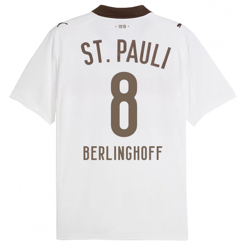 Danxen Kinder Marlene Berlinghoff #8 Weiß Rot Auswärtstrikot Trikot 2025/26 T-Shirt