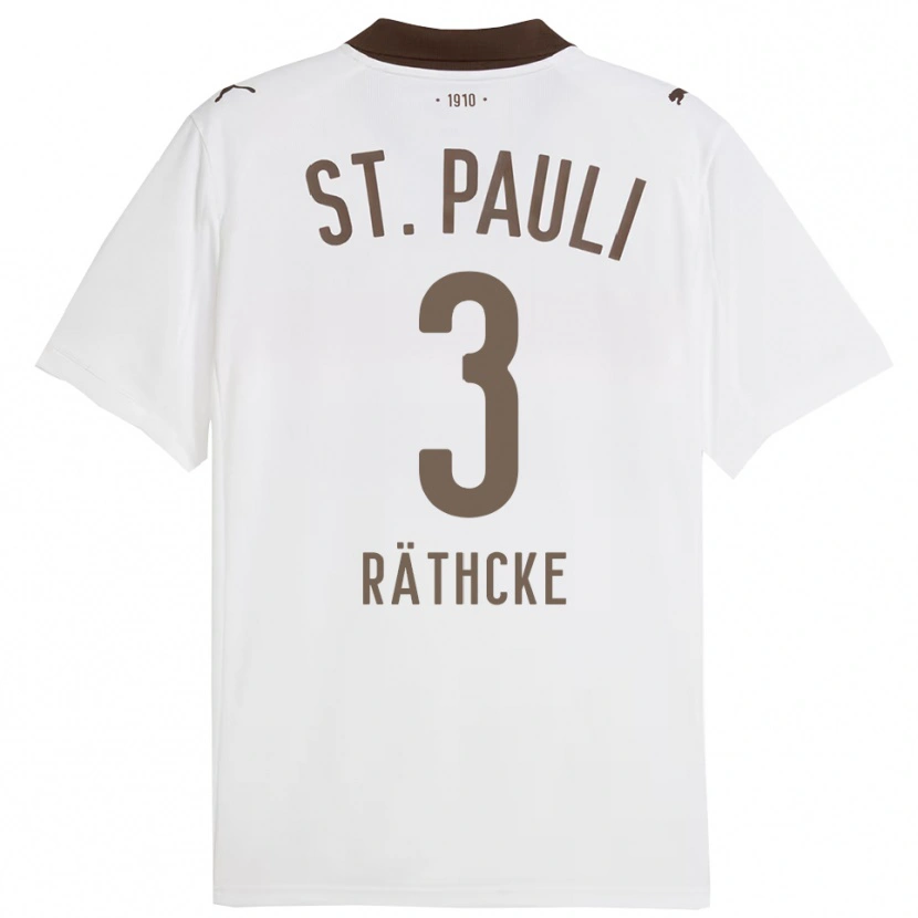 Danxen Kinder Ole Räthcke #3 Weiß Rot Auswärtstrikot Trikot 2025/26 T-Shirt