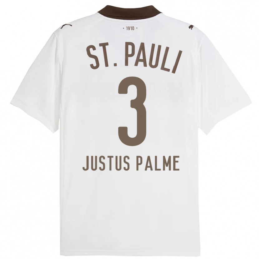 Danxen Kinder Johannes Justus Palme #3 Weiß Rot Auswärtstrikot Trikot 2025/26 T-Shirt