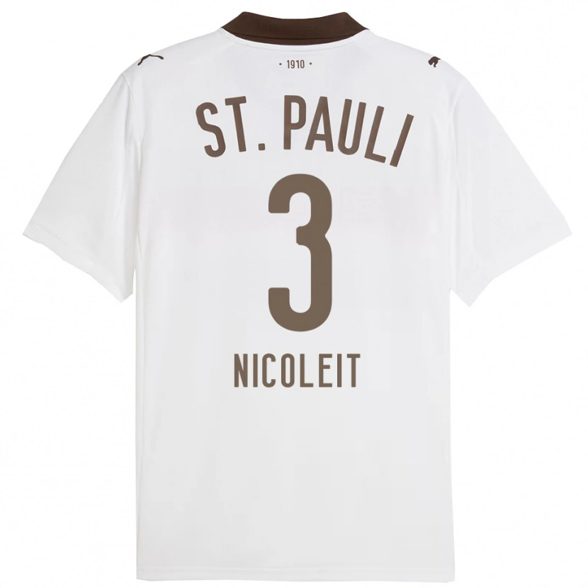 Danxen Kinder Gianna Nicoleit #3 Weiß Rot Auswärtstrikot Trikot 2025/26 T-Shirt