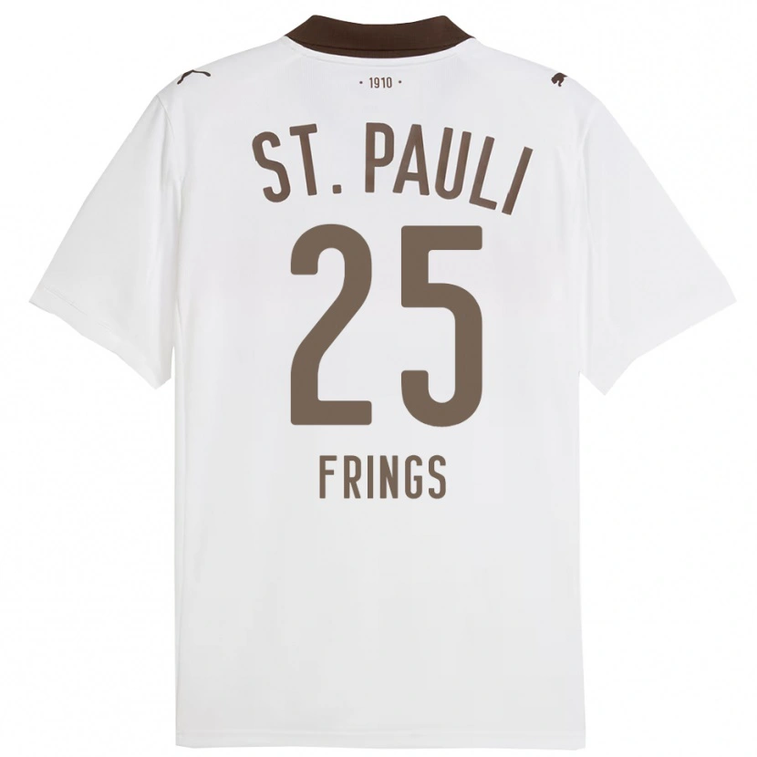 Danxen Kinder Emma Frings #25 Weiß Rot Auswärtstrikot Trikot 2025/26 T-Shirt