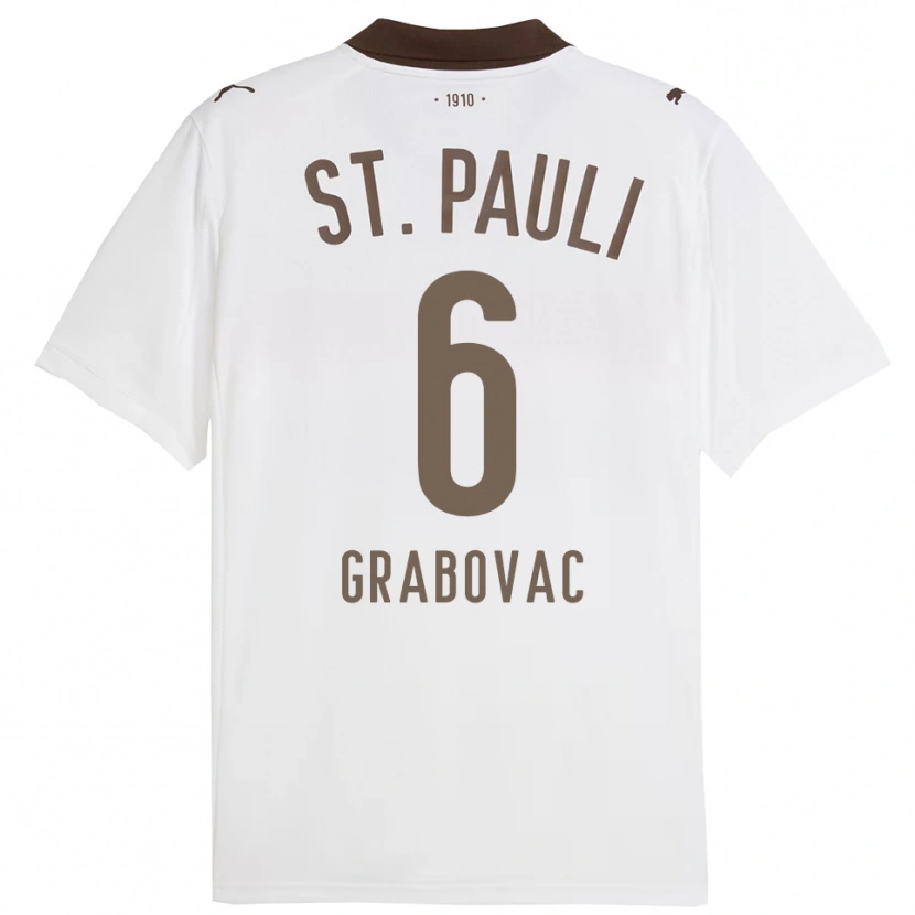 Danxen Kinder Danijel Grabovac #6 Weiß Rot Auswärtstrikot Trikot 2025/26 T-Shirt