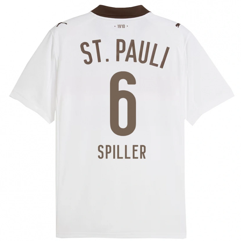 Danxen Kinder Nele Spiller #6 Weiß Rot Auswärtstrikot Trikot 2025/26 T-Shirt